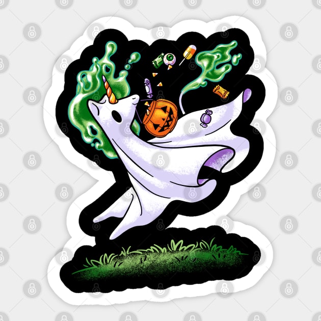 Boonicorn - Cute Ghost Unicorn with Candy Sticker by CTKR Studio